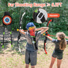 Youth archery bow set featuring two bows, 20 suction cup arrows, and a target, designed for safe outdoor play.