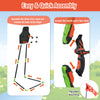 Youth archery bow set assembly instructions showing components and adjustable bow string for kids' play.