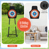 Freestanding archery target with clear scoring zones, designed for youth bow set, suitable for outdoor and indoor use.