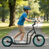 Youth scooter with adjustable handlebar and 16/14-inch inflatable wheels, designed for stability and safe riding for.