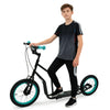 Youth scooter with adjustable handlebar, 16/14-inch inflatable wheels, and sturdy frame for ages 8+, ideal for safe.