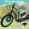 Youth scooter featuring a heavy-duty metal frame, 16-inch inflatable wheels, and a wide non-slip deck for stability.
