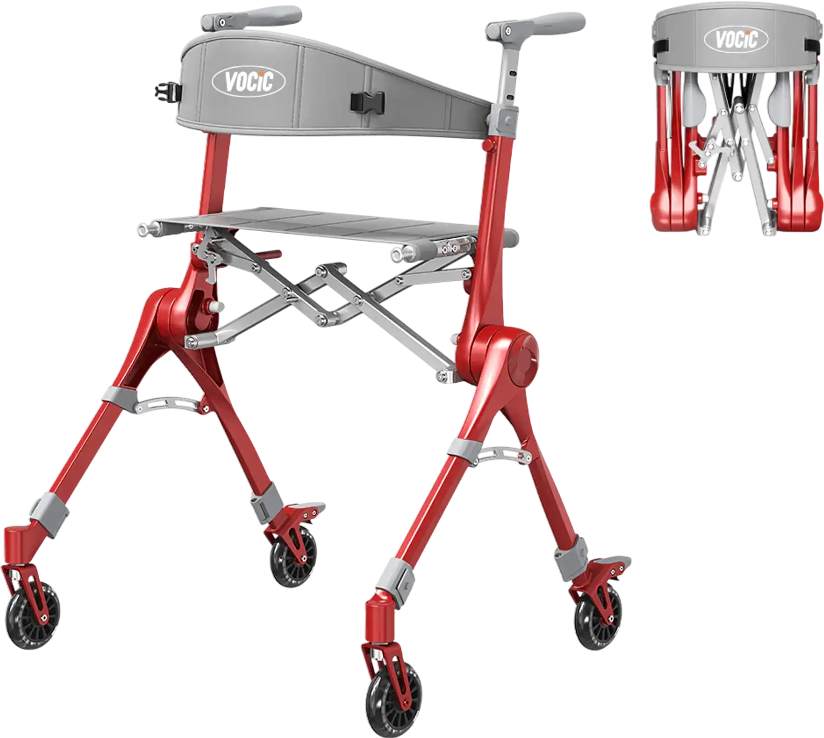 Vocic Z35 PackGo Rollator Walker Lightweight Foldable 300 lb Capacity New