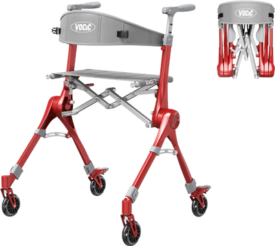 Vocic Z35 PackGo Rollator Walker Lightweight Foldable 300 lb Capacity New