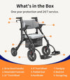 Vocic Z51 2-in-1 Rollator and Transport Chair Lightweight Foldable Everyday Mobility 300 Lb Capacity New