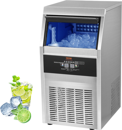 Vevor Commercial Ice Maker 65 Lbs/24H with 24 Lbs Storage 40 Cubes 110V Auto Cleaning New
