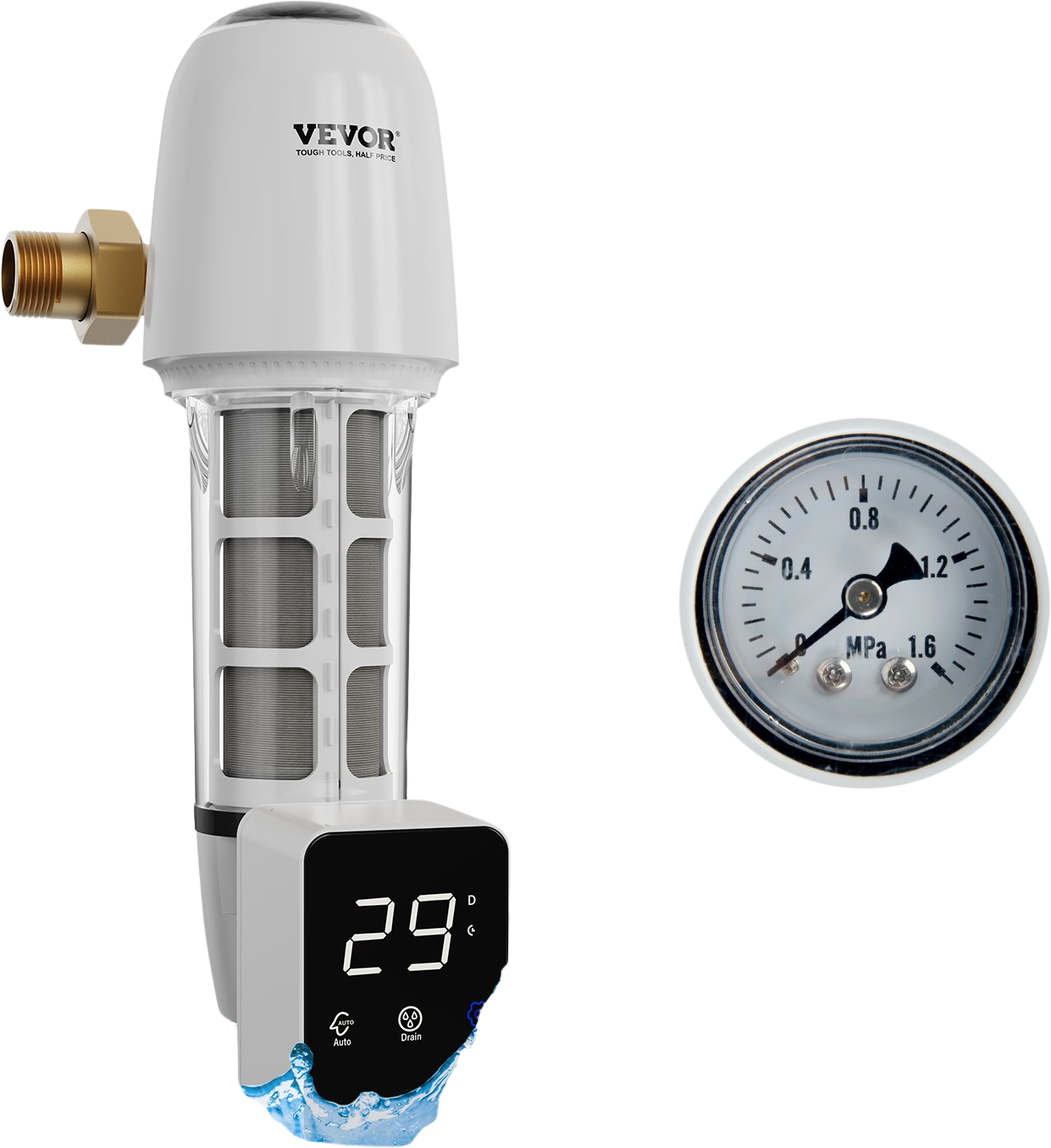 Vevor Water Filter Spin Down 40 Micron Whole House 36 GPM 1