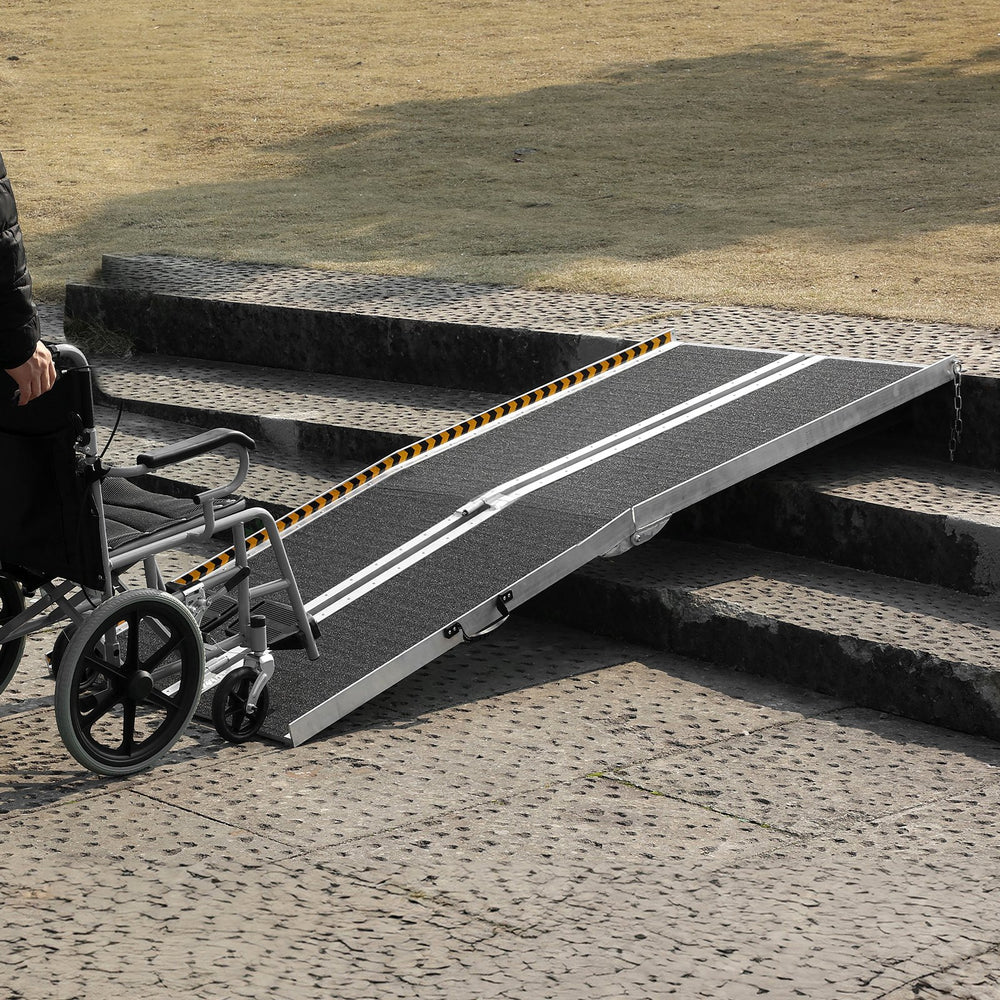 Vevor Portable Wheelchair Ramp 7' 800 lbs Folding Non-Slip Aluminum New