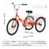 Vevor Adult Tricycle 20" 1-Speed Folding Aluminum Alloy Cruiser with Large Basket and Adjustable Seat New