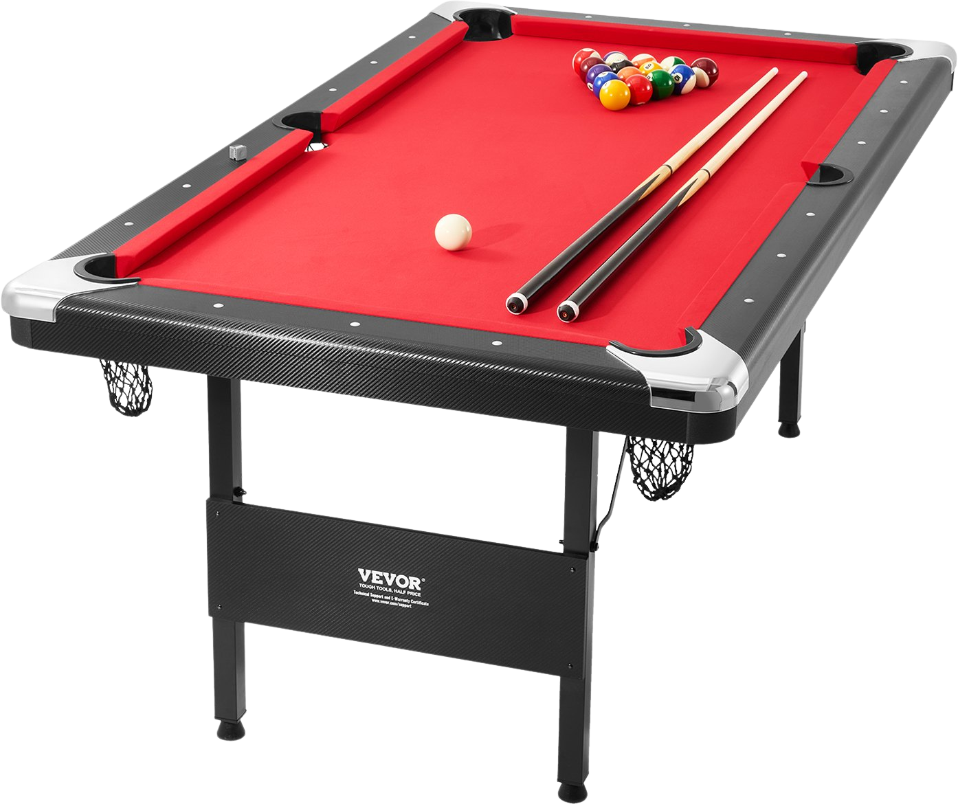 Vevor Billiards Table 6.3' Foldable Pool Table Set Includes Balls and Cues New