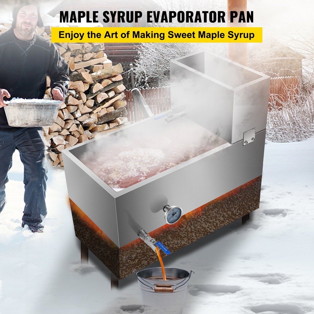 Vevor Maple Syrup Evaporator Pan 30" x 16" x 18.9" Stainless Steel Boiling Pan New