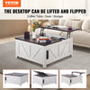 Vevor Farmhouse Coffee Table 36" Square with Split Hinged & Hydraulic Lift Top and Hidden Storage New
