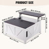 Vevor Farmhouse Coffee Table 36" Square with Split Hinged & Hydraulic Lift Top and Hidden Storage New