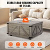 Vevor Farmhouse Coffee Table 36" Square with Hinged Dual Flip-Top and Hidden Storage New