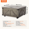 Vevor Farmhouse Coffee Table 36" Square with Hinged Dual Flip-Top and Hidden Storage New
