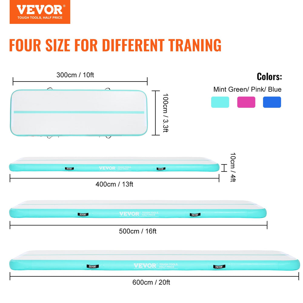 Vevor Gymnastics Air Mat 4" Thickness 16' Inflatable Tumbling Track with Electric Pump New