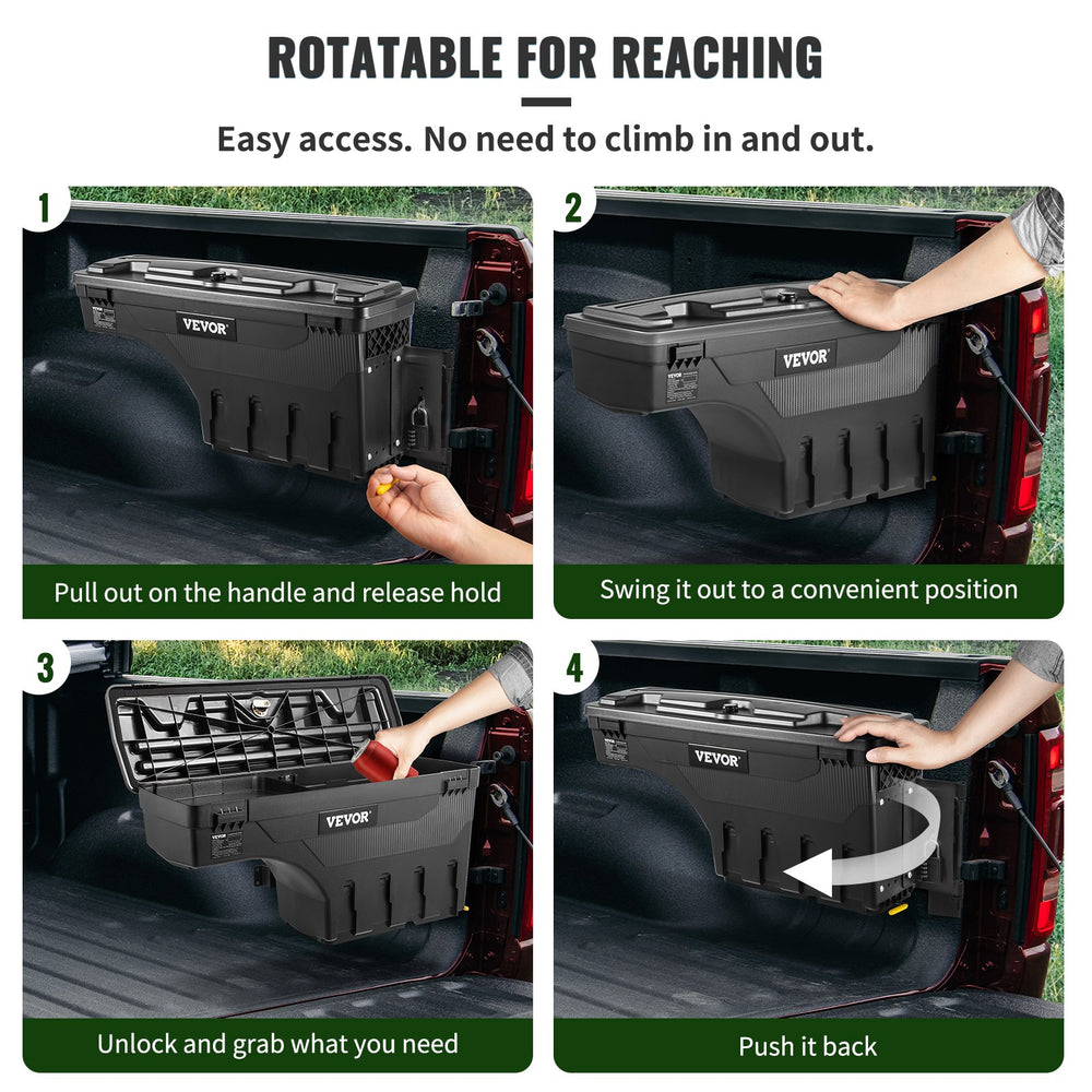 Vevor Truck Tool Box 6.6 Gal Capacity Double-Layered Security Fits 2019-2021 Dodge Ram 1500 Left or Right Mount New