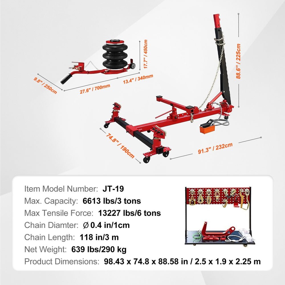 Body Pull Clamp, 2 Way Frame Handles Self-Tightening Body