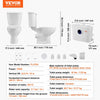 Vevor Upflush Macerating Toilet System with 700W Pump for Basement and Low-Drain Areas New
