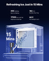 Vevor Commercial Ice Maker 450 Lbs/24 Hr Stainless Steel 250 Lbs Storage Bin Self-Cleaning New