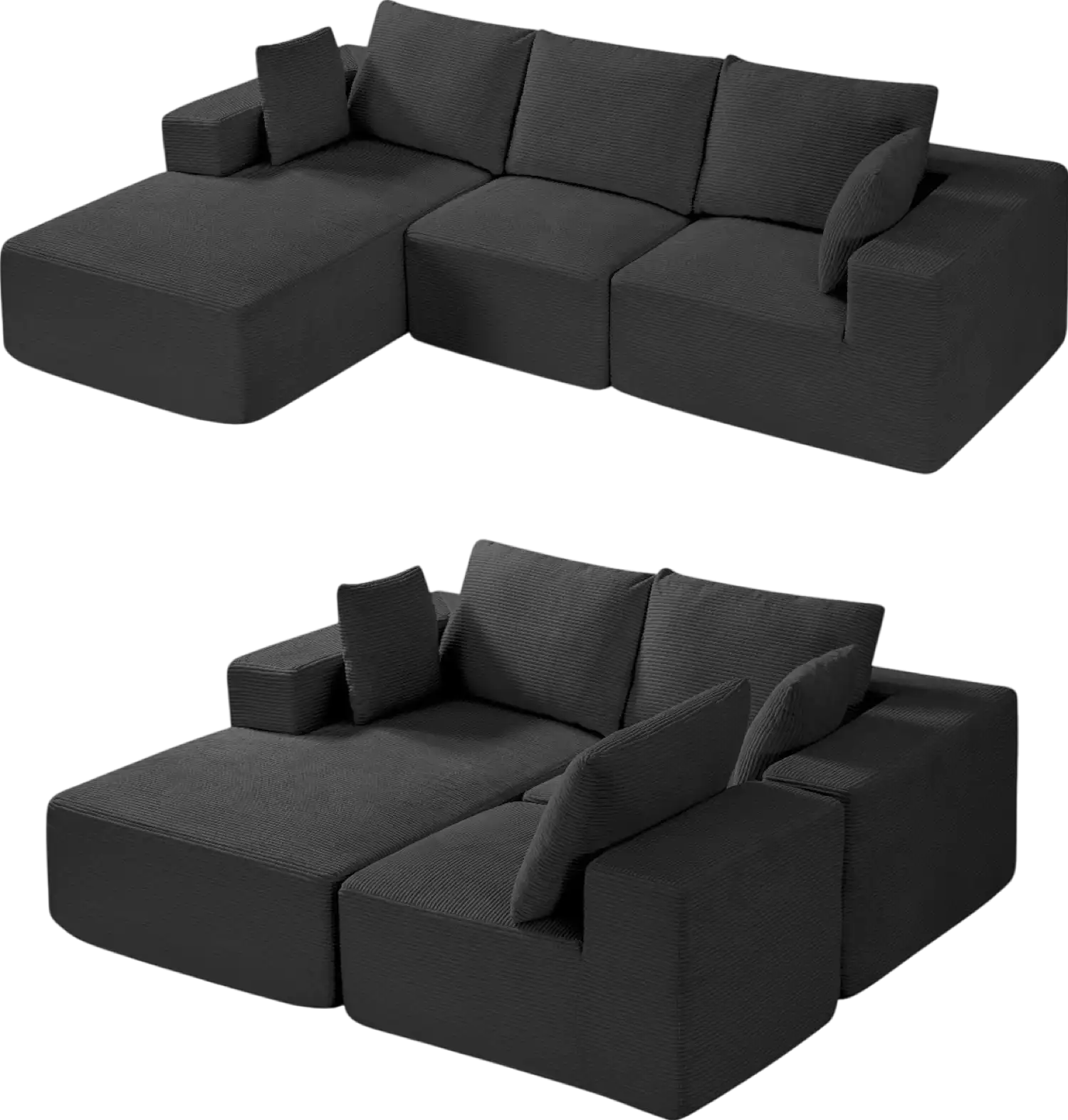Vevor Modular Sectional Sofa L-Shaped with High Rebound Foam and 1200 Lbs Capacity New