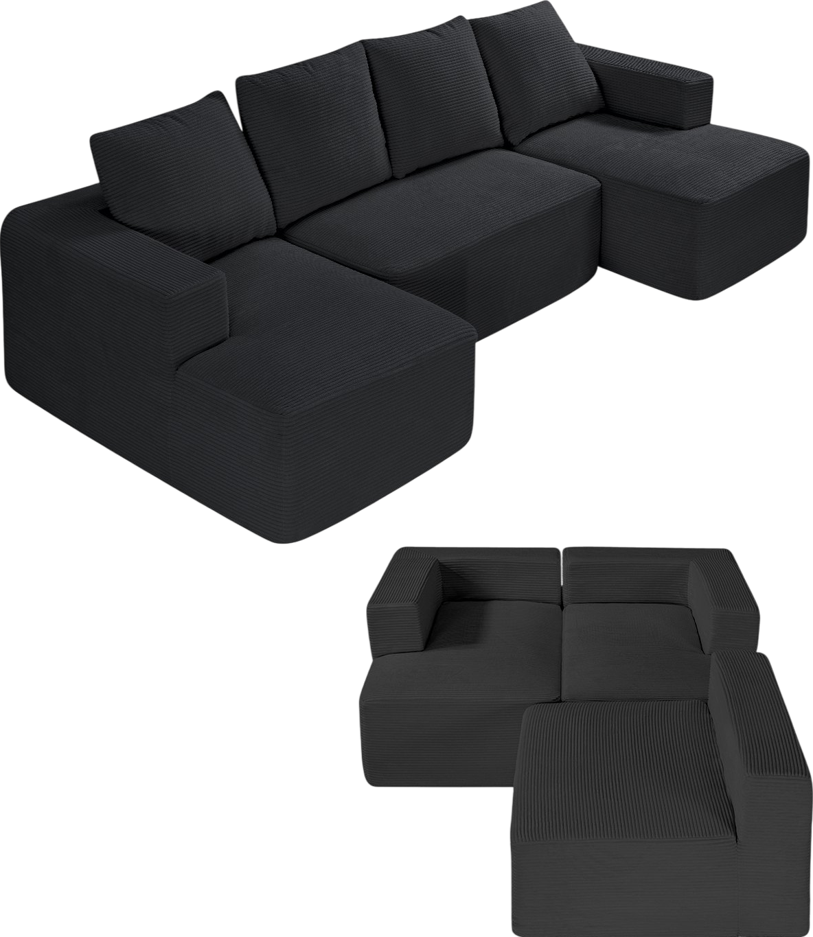 Vevor Modular Sectional Sofa U-Shaped with High Rebound Foam and 1200 Lbs Capacity New