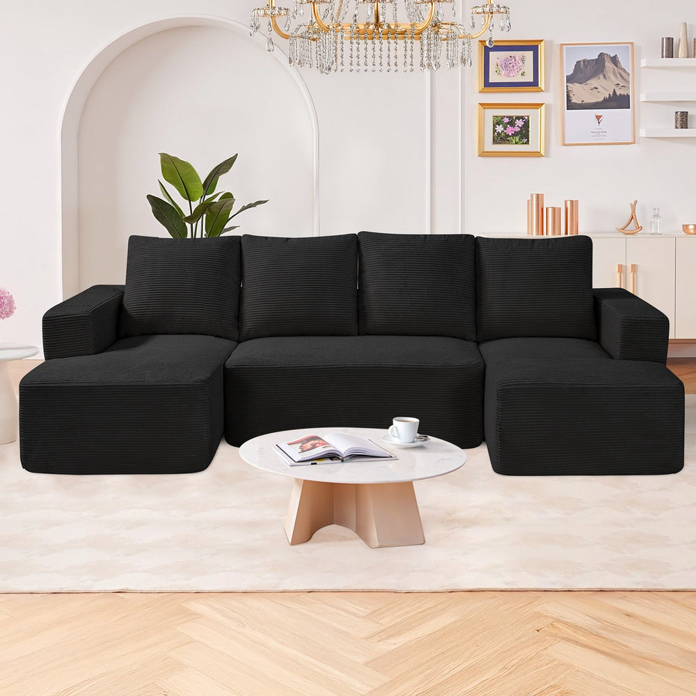 Vevor Modular Sectional Sofa U-Shaped with High Rebound Foam and 1200 Lbs Capacity New