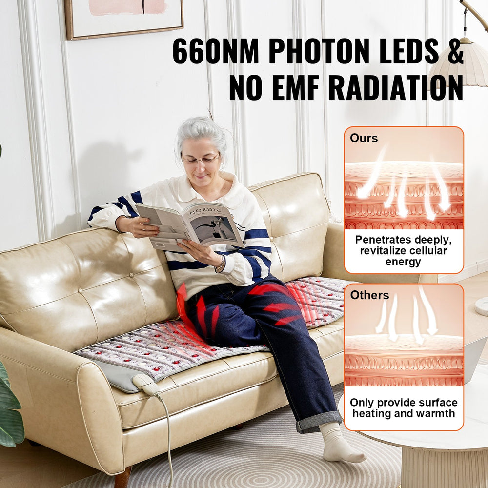 Vevor Far Infrared Heating Pad 60" x 24" Jade Tourmaline Amethyst 660nm Red Light Therapy New
