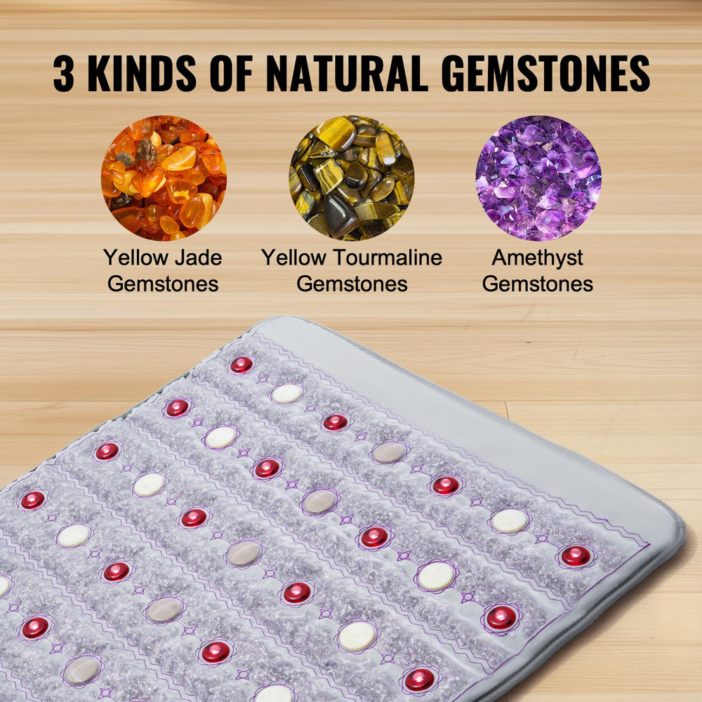 Vevor Far Infrared Heating Pad 60" x 24" Jade Tourmaline Amethyst 660nm Red Light Therapy New