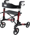 Zip’r Rambler Rollator Walker with Seat 300 Lbs Capacity for 4'9"-6'4" Riders Folding ZIP20RED New