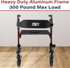 Zip’r Rambler Rollator Walker with Seat 300 Lbs Capacity for 4'9"-6'4" Riders Folding ZIP20RED New