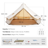 Vevor Bell Tent 13 ft/4m Yurt Cotton Canvas Waterproof With Stove Jack For 5-8 People 4 Seasons New