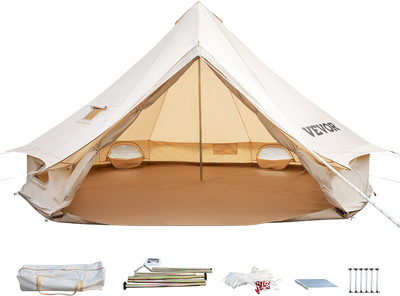 Vevor Bell Tent 19 ft/6m Yurt Cotton Canvas Waterproof With Stove Jack For 10-12 People 4 Seasons New