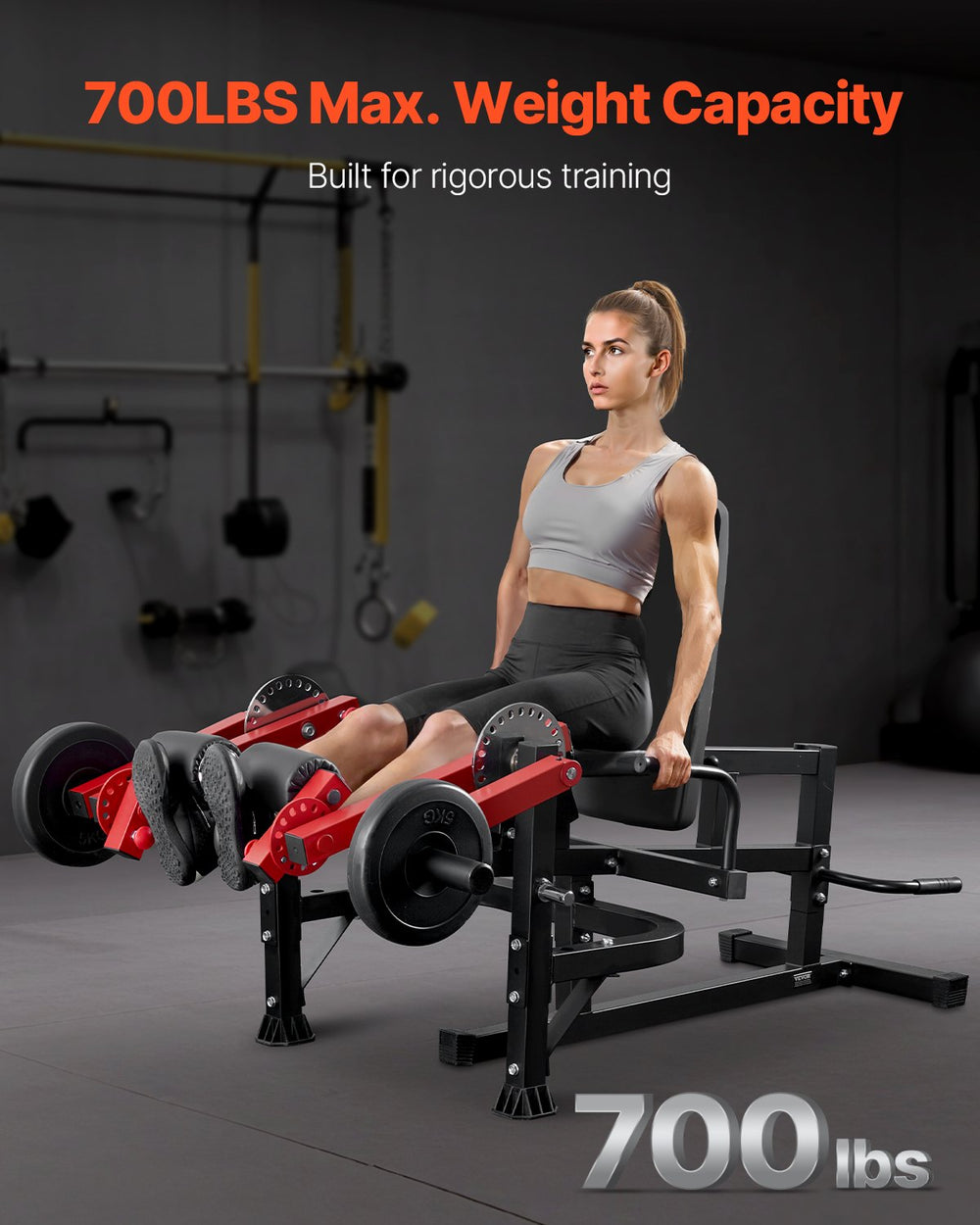 Vevor Leg Extension Curl Machine 700 Lbs Adjustable Seated Workout Bench for Thigh and Hamstring New