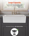 Vevor Farmhouse Sink 32.5" x 20" Undermount Fireclay Single Bowl White with Accessories New