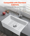 Vevor Farmhouse Sink 32.5" x 20" Undermount Fireclay Single Bowl White with Accessories New
