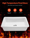 Vevor Farmhouse Sink 33" x 19" Top Mount Undermount Fireclay Single Bowl White New
