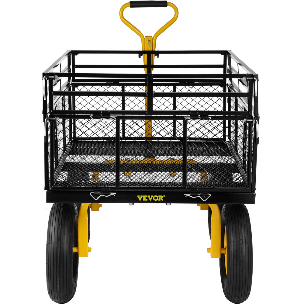 Vevor Garden Cart Heavy Duty Utility Wagon 1400 lbs Capacity 2-in-1 Handle Mesh Removable Sides New