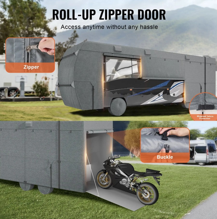 Vevor Class C RV Cover for 29'–32' Motorhomes Waterproof Oxford Fabric with Tire Covers New