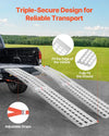 Vevor Aluminum Loading Ramps 2000 Lbs 2-Pack Foldable Non-Slip with Handles and Straps New