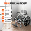 Vevor Shower Wheelchair with Commode Opening 17.5" 300 lbs. Capacity Aluminum Alloy New