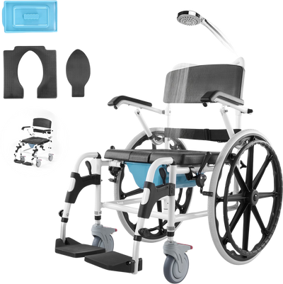 Vevor Shower Wheelchair with Commode Opening 17.5