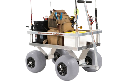 Alumacart Calypso Cruiser Rust Resistant Beach and Fishing Wagon with Rod Holders New