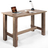 Counter height dining table with a spacious wood grain desktop, solid frame, and versatile design for dining or home.