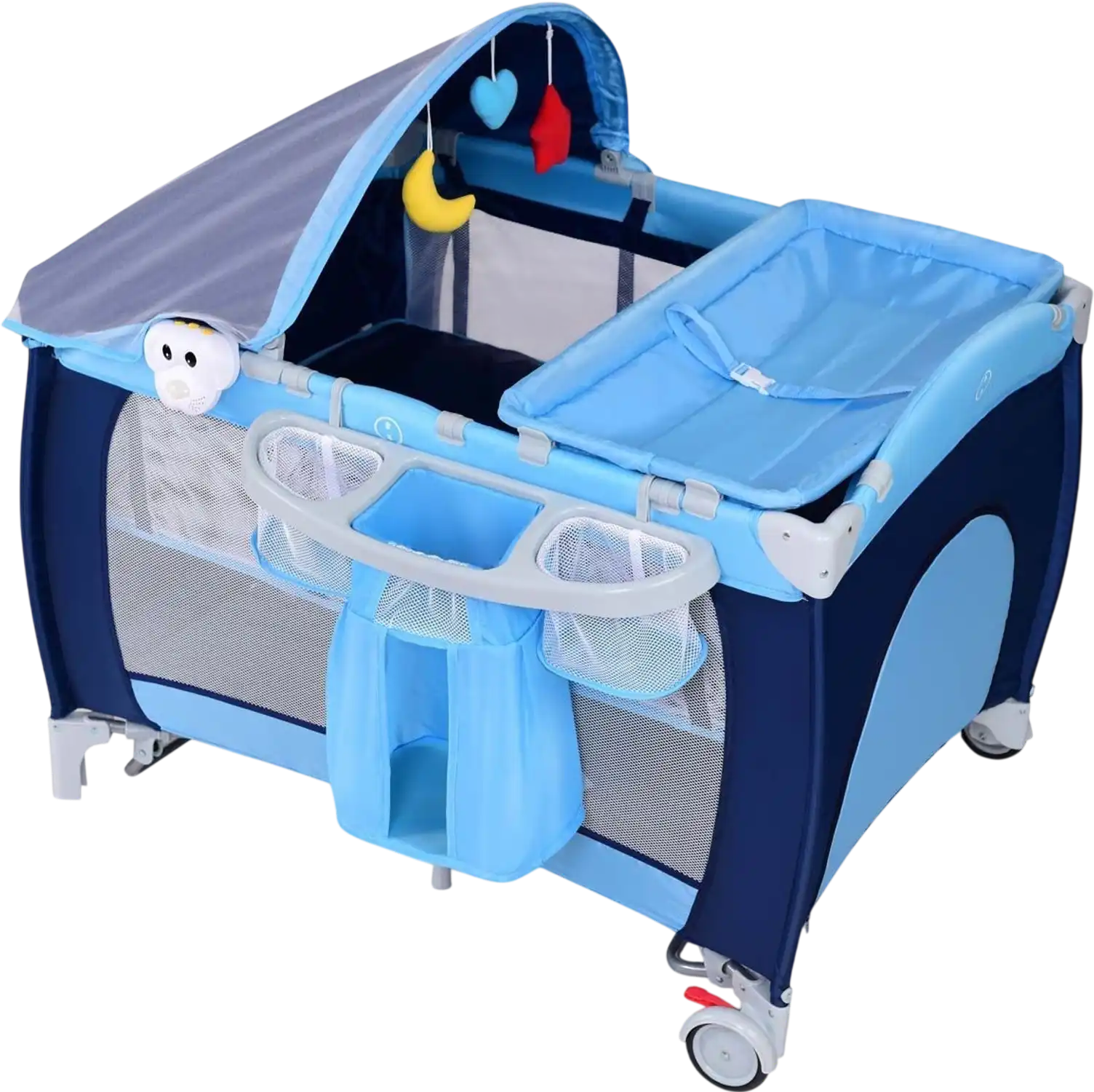 Costway 3-in-1 Foldable Baby Crib Playpen w/ Mosquito Net Carry Bag 52763490 New
