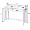 Home Office Writing Desk with 4 drawers and floating organizer, white finish, perfect for a tidy workspace.