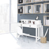 Home office writing desk with 4 drawers and a floating organizer, featuring a modern design for efficient workspace.