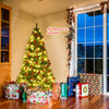 6 ft PVC artificial Christmas tree with lights, full-bodied design, perfect for indoor holiday decoration.