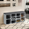 10-Cube Organizer Shoe Storage Bench with Cushion for Entryway-White - Gallery View 1 of 13
