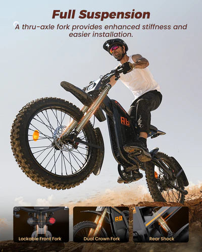 isinwheel R8 Electric Dirt Bike 3000W 35 MPH 150 Mile Range 48V New